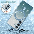 thumbnail image 3 of Case  for Samsung Galaxy S23 Plus Glitter Case Luxury Plating Love Heart Compatible with MagSafe Clear Case with Camera Protector Protection Shockproof Cover for Women Girls, 3 of 12