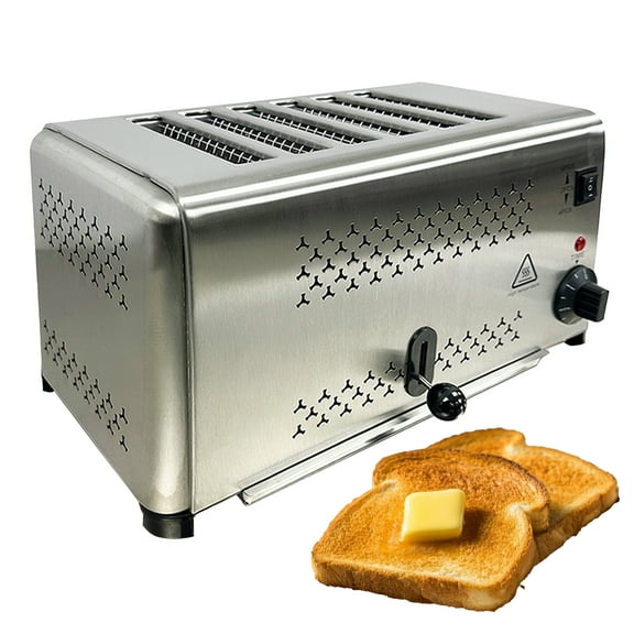 2500W 6-Slice Commercial Toaster, 110V Heavy Duty Toaster Oven CE Approved