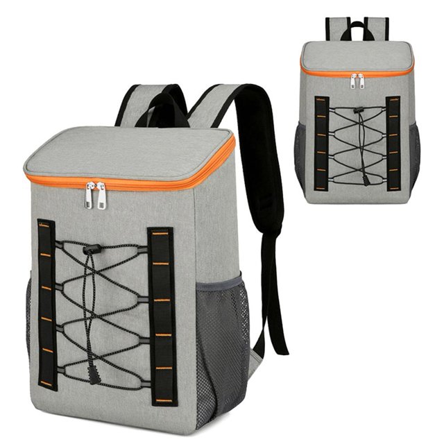 Mochila Hielera Gran Capacidad para Picnics al Aire Libre Senderismo Pesca ( ) gris naranja