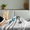 thumbnail image 3 of Hipster Soft Flannel Fleece Throw Blanket, Hand Drawn Funny Giraffe with Glasses Vest Vintage Mono Colored Illustration, Cozy Plush for Indoor and Outdoor Use, 60" x 80", Blue Grey, by Ambesonne, 3 of 5