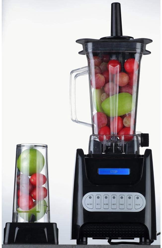 OVENTE Kitchen Countertop Blender with Dispenser Stainless Steel Blade & 1.5L BPA-Free Portable Easy Clean Jar, 1000 Watt Base Powered Electric Mixer for Smoothie Protein Shakes, Black BLH1000B