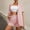 Pink, variant on Babysbule Women Shorts 2PC Fashion Woman Solid Short Sleeve Blouse Coat High Waist Pockets Pants Sets