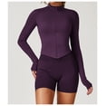 thumbnail image 4 of Chaqueta de Yoga for mujer, chaqueta de Yoga deportiva for correr al aire libre con cremallera, chaqueta de manga larga, ropa de Yoga de secado rápido for niñas, 4 of 6