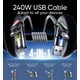 thumbnail image 2 of Cable de carga MAGIC JOHN de 240 W, 4 en 1, USB C a Lightning de 2 m, 2 of 8