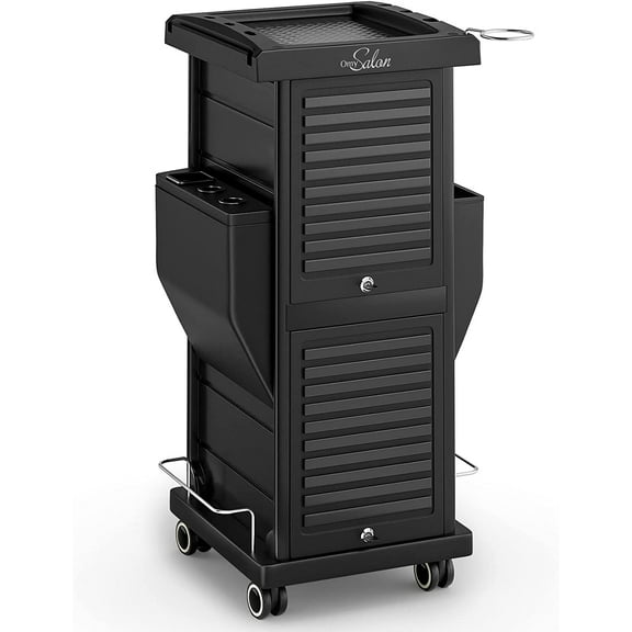 Hair Cart Organizer with Wheels 6 Drawers, Locking Salon Rolling Cart Utility Caddy for Hair Stylist Barber, Mobile Tattoo Hairdresser Storage Station Hairstylist Trolley Hot Tools Holder