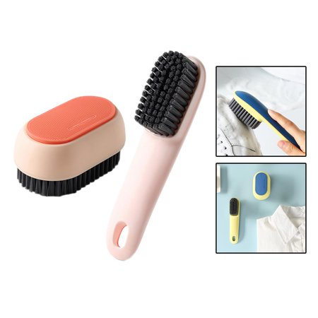 

Multipurpose Brush Soft Bristles with Clothes Brush for Travel Bathroom Pink