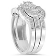 thumbnail image 2 of Pompeii3 1.25CT Trio Diamond Engagement Wedding Guard Ring Set 10K White Gold, 2 of 6