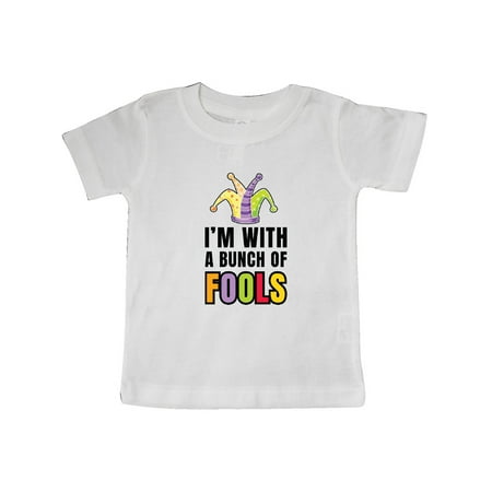 

Inktastic Im with a Bunch of Fools with Jester Hat April Fools Day Gift Baby Boy or Baby Girl T-Shirt