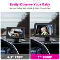 thumbnail image 3 of MHCABSR 1080P Baby Car Camera with 5” HD Monitor, IR Night Vision, 150° Wide Angle, Easy Installation, 3 of 7