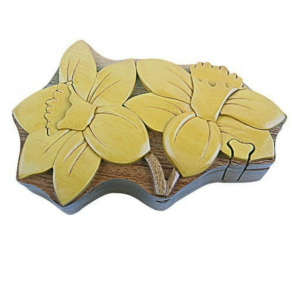 Daffodil Flower - Secret Wooden Puzzle Box