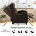 thumbnail image 4 of YRLLENSDAN Recliner Chair for Living Room Home Theater Seating Single Sofa Lounge with Padded Seat Backrest PU Leather for Adults, Brown, 4 of 8