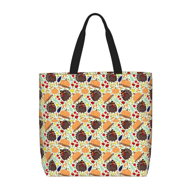 Balery Thanksgiving Bolsa de Mano para Mujeres con Cremallera, Bolsa de Gimnasio con Compartimentos, Bolsa para Laptop, Bolsa para Trabajo
