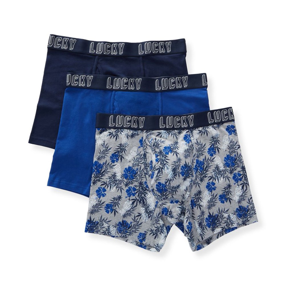 Lucky Men's Lucky 191PB07 Stretch Boxer Briefs 3 Pack