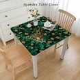 thumbnail image 2 of nygtbtfer Green Leopard Print Table Cloth, Fitted Tablecloths with Elastic Edge, Wipeable Table Cover for Kitchen Wedding  Spring St. Patrick's Day Holiday, 2 of 7
