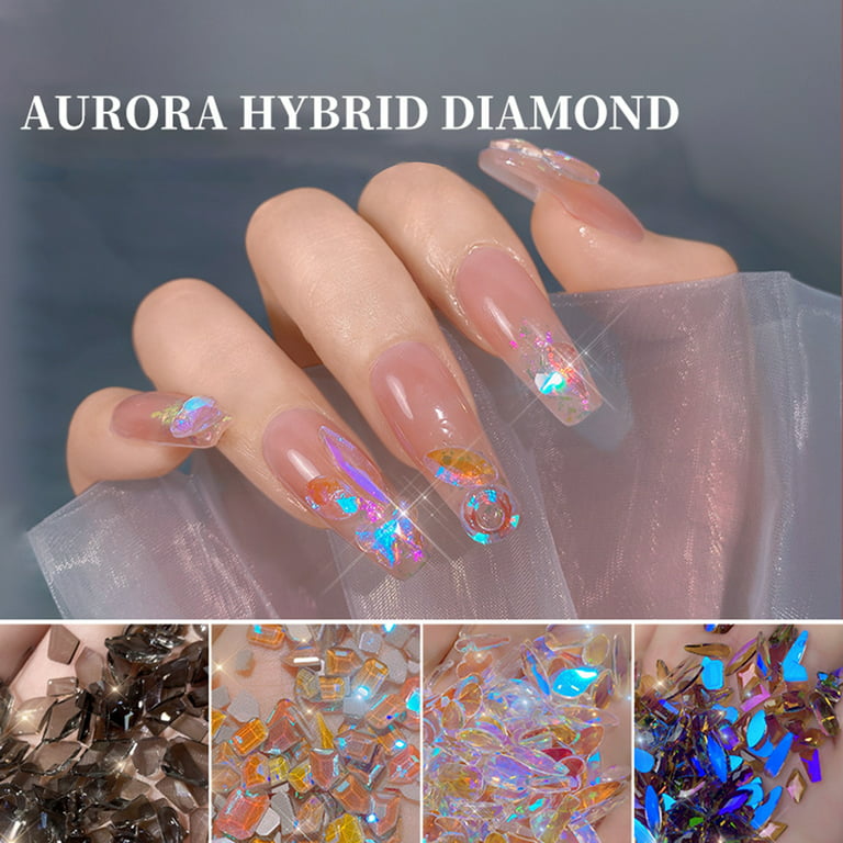Mixed Colored Gemstone Nail Art Accessories Set Multi-Cut Super Sparkling  Love Rhinestone Axe Diamond Irregular Colored Nail Art Diamonds for Nail  Art