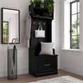thumbnail image 2 of Woodland 24W Hall Tree & Shoe Bench w/ Drawer in Black Oak - Engineered Wood, 2 of 8