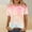 Pink A1, variant on YHAJDS Womens Oversized Summer T Shirts Short Sleeve Round Neck Loose Top With Print And Ribbed Detail