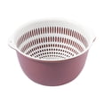 thumbnail image 2 of Double Layer Vegetable Washing Basket with Drain Holes | Plastic Fruit & Veggie Colander Strainer Bowl | Stackable Kitchen Helper for Cooking & Food Prep, 2 of 5