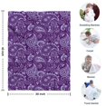 thumbnail image 4 of Purple Paisley Pattern Blanket,Comfortable Soft Flannel Throw Blanket,All Season,Warm Lightweight Blankets for Sofa Bed Couch Living Room Chair,30"x40", 4 of 4
