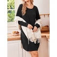 thumbnail image 6 of KISSGAL Bamboo Viscose Nightgowns for Women Long Sleeve Pajamas Dress Curved Hem Nightdrss Knee Length Sleepshirts, 6 of 8