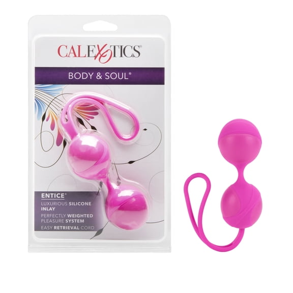 CalExotics Body & Soul Entice Luxurious Silicone Inlay Weighted Pleasure Kegel Balls - Pink