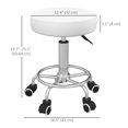 thumbnail image 3 of Vinsetto PU Leather Salon Stool for Massage Tattoo Beauty, Swivel, White, 3 of 10