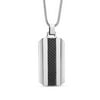 Gem Stone King Tungsten Carbide Engravable Dog TAG Pendant with Black Carbon Fiber Inlay