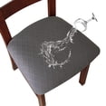 thumbnail image 1 of Grey,4 pcs Elastic Jacquard Chair Seat Covers Stretch Embossed Chair Cover for Dining Room, 1 of 5