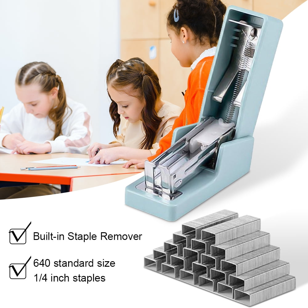 WEPSEN Mini Stapler, 20 Sheet Capacity, Office Desktop Stapler Blue, Includes 640 Standard Staples and A Staple Remover
