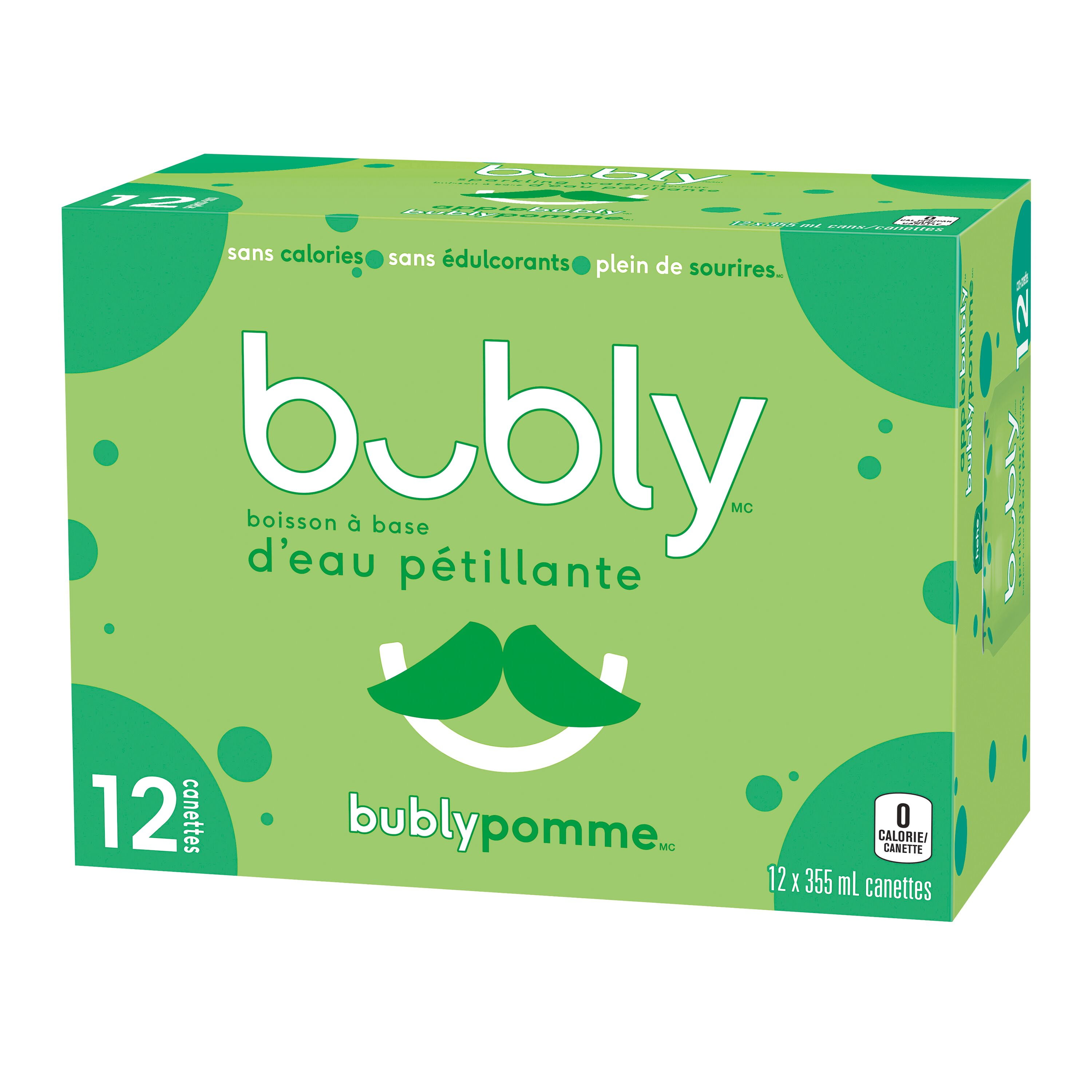 Bubly Apple Sparkling Water 12 x355 ml, Cans, 12x355mL