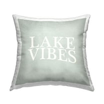 Stupell Industries Lake Vibes Phrase Decorative Printed Throw Pillow, 18 x 18