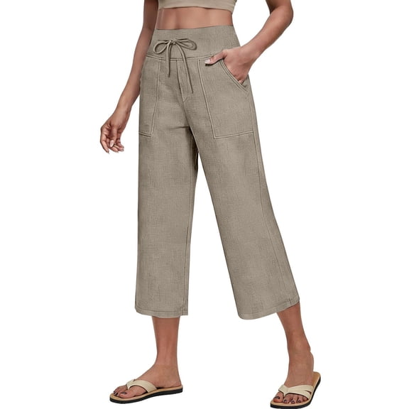 Cotton Linen Capri Pants for Women Petite Pants Summer Pants for Women Beach Comfy Crop Pants Cotton Cropped Pants Loose Capri Pants for Women Ankle Pants for Women