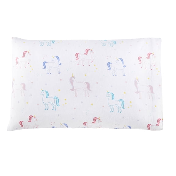 Wildkin Kids 100% Cotton Flannel Toddler Pillowcase for Boys and Girls - 19 x 13.5 Inches (Unicorn Purple)