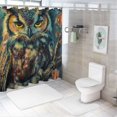 thumbnail image 7 of Autua Owl Branch Fantasy Shower Curtain 100% Polyester Washable with Hooks 60"x72, 7 of 7