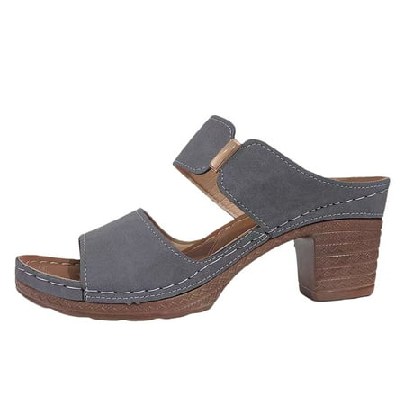 

Jungdeepe Women s Large Size Heel High Heel One Solid Color Fashion Outer Workout Shows Sandals for Women Flip Flops Toe Sandals for Women Heel Womens Wedding Sandals Size 8 Sandals Women