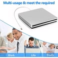 thumbnail image 3 of Unidad externa de CD/DVD USB-C Superdrive Ploveyy Silver, 3 of 14