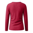 thumbnail image 5 of Girls Long Sleeve Ribbed T-shirts Kids Crewneck Side Ruched Basic Shirts Casual Layering Tops 5-16 Years, 5 of 7