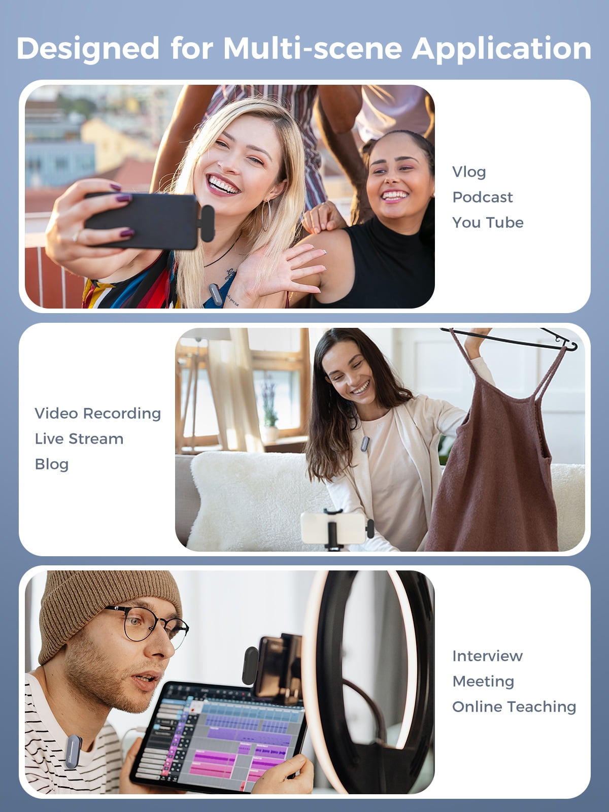 SYNCO P1ST Wireless Lavalier Microphone 2.4GHz Smartphone Microphone Type-C for iPhone 16/17 Android Youtube Tiktok Vlog