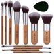 thumbnail image 1 of Makeup Brush Set 11Pcs Bamboo Synthetic Kabuki Brush Set Foundation Powder Blending Concealer Eye shadows Blush Cosmetics Brushes with Organizer Bag &, 1 of 4