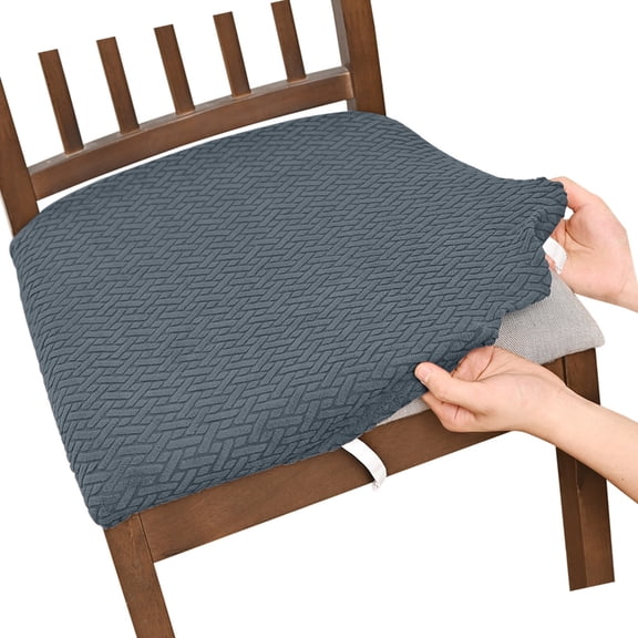 Chair Cover for Dining Room, Soft Striped Grid Stretch Chair Slipcover for Large Size Dining Chair, Washable Removable
