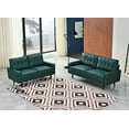 thumbnail image 2 of US Pride Furniture Acire Faux Leather Cushion Back 2Pcs Living Room Set, Blue-Green, 2 of 6