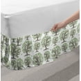 thumbnail image 2 of Tree Bed Skirt, Swirled Lines Design Abstract Botany Ornament Flowering Nature Influences Print, Elastic Bedskirt Dust Ruffle Wrap Around for Bedding Decor, 4 Sizes, Black Green White, by Ambesonne, 2 of 2
