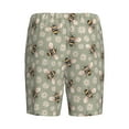 thumbnail image 2 of Lsque Bees And Chamomile Mens Sleep Pajama Shorts,Short Pajama Pants, Cotton Ultra-Soft Knit-3X-Large, 2 of 9