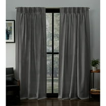 Exclusive Home Loha Light Filtering Pinch Pleat Curtain Panel Pair, 84" Length, Black Pearl
