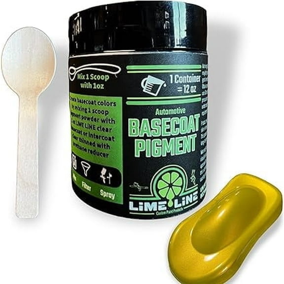 LiME LiNE Base Coat Maker Pigment Powder, Automotive Grade, Basecoat - Metallic yellow Pearl
