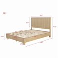 thumbnail image 7 of California King Size Wooden Platform Bed with Fluted Panels Headboard – Modern Minimalist Design, Light Oak Finish, 7 of 7