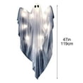thumbnail image 3 of 47" Halloween Light up Hanging Ghost Decoration Outdoor with Spooky Warm White LED Light, Halloween Flying Hanging Ghosts for Prop, Front Yard Patio Lawn Garden Party Decor Indoor Outdoor, B, 3 of 7
