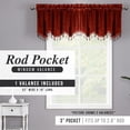 thumbnail image 3 of Regal Home Egyptian Velvet Rod Pocket Window Curtain Valance, 52"x18", Burgundy, 3 of 5