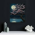 thumbnail image 4 of JRXY  Cherry Blossom Moon Lake Landscape Framed Canvas Wall Art Japanese Aesthetics Floral Art Print for Living Room, Bedroom, Kitchen and Office Decor 16x20 in, 4 of 4