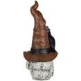 thumbnail image 6 of Northlight Skull in Witches Hat with Crow Halloween Decoration - 22.75", 6 of 8